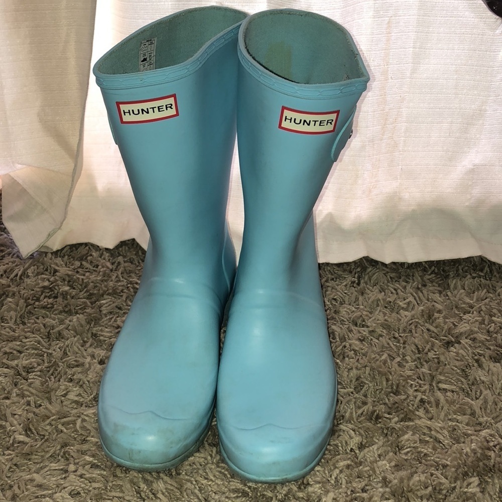 Hunter Women's Original Short Rain blue in color size 11 rubber boots sp… - Picture 2 of 12